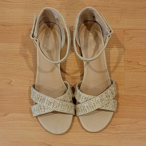 NWT Lane Bryant Raffia Sandals with Ankle Straps - 11W - Picture 5 of 7